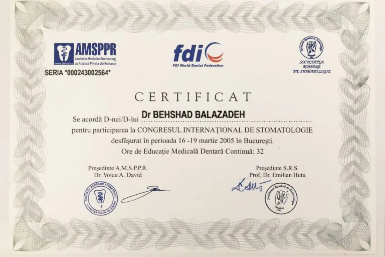 Certificat Dr. Balazadeh Behshad Andrei 3